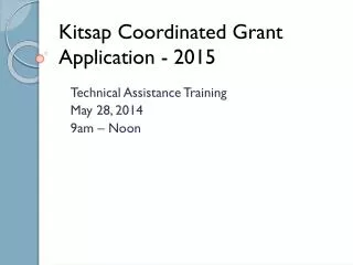 Kitsap Coordinated Grant Application - 2015