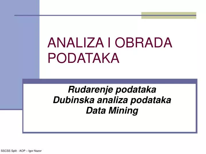 analiza i obrada podataka