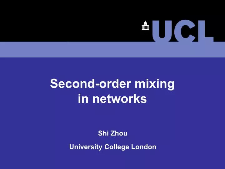 second order mixing in networks