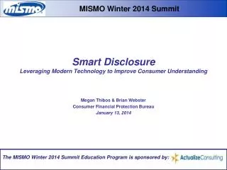 Smart Disclosure Leveraging Modern Technology to Improve Consumer Understanding
