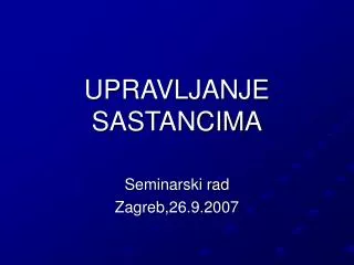 upravljanje sastancima