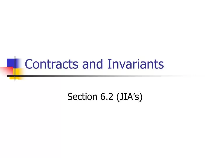 contracts and invariants