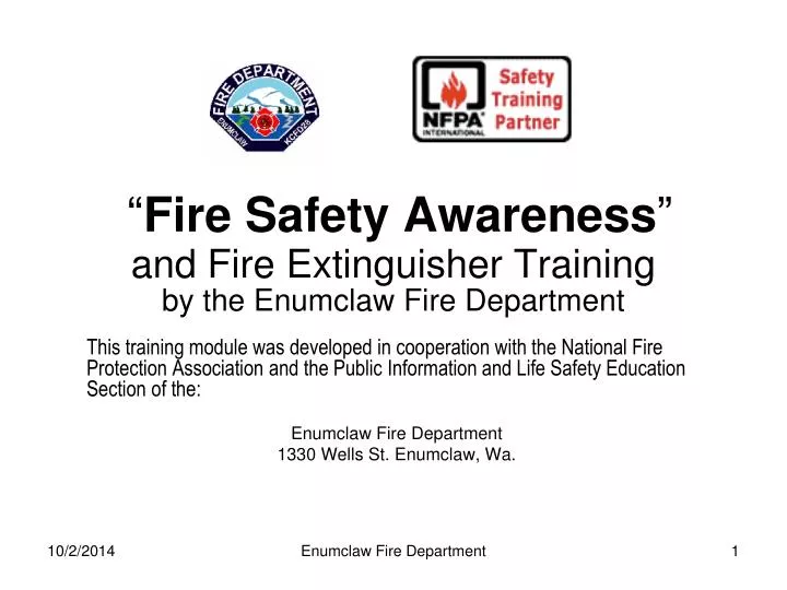 fire safety awareness and fire extinguisher training by the enumclaw fire department
