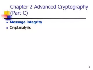 Chapter 2 Advanced Cryptography (Part C)