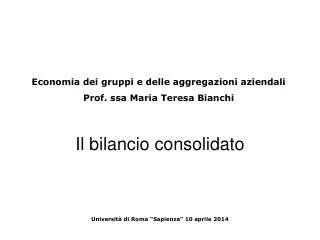 il bilancio consolidato