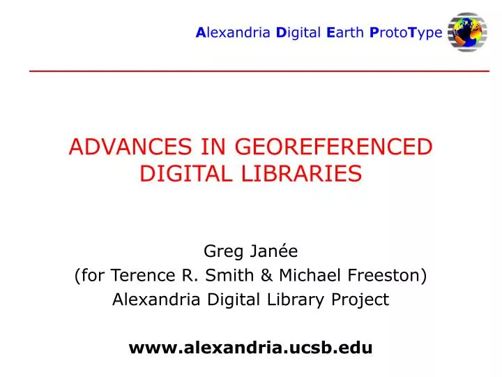 advances in georeferenced digital libraries
