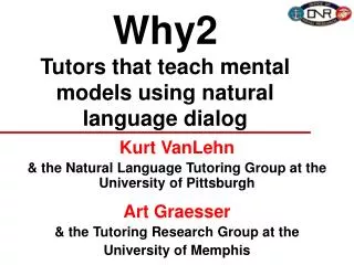 Why2 Tutors that teach mental models using natural language dialog