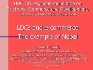 UNCTAD Regional Roundtable on Electronic Commerce and Development,