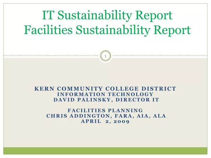 it sustainability report facilities sustainability report