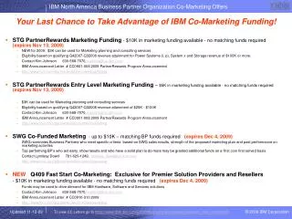 Your Last Chance to Take Advantage of IBM Co-Marketing Funding!