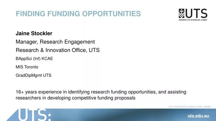 finding funding opportunities
