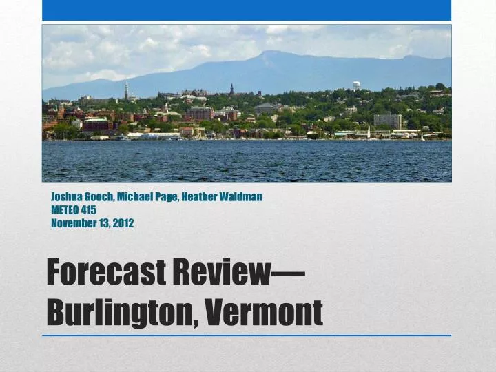 forecast review burlington vermont