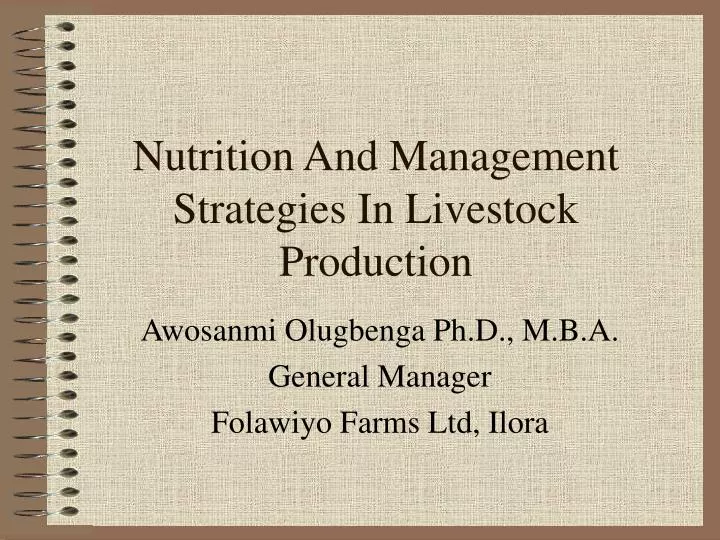 nutrition and management strategies in livestock production