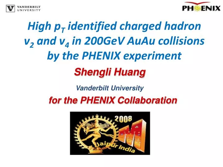 high p t identified charged hadron v 2 and v 4 in 200gev auau collisions by the phenix experiment