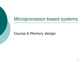 Microprocessor-based systems