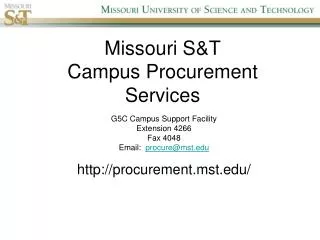 Missouri S&amp;T Campus Procurement Services