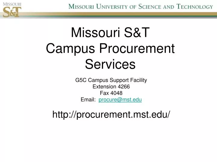 missouri s t campus procurement services