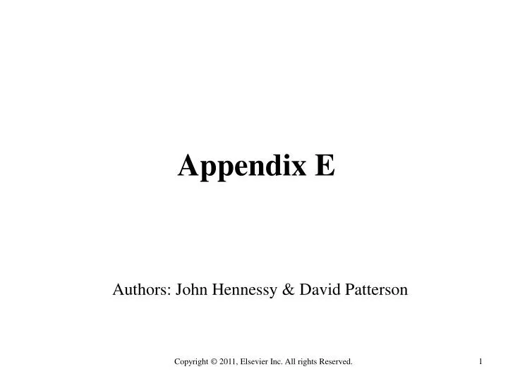appendix e