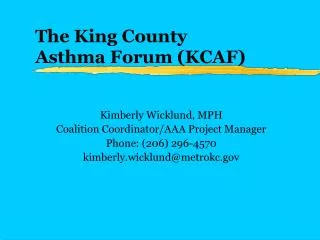 The King County Asthma Forum (KCAF)