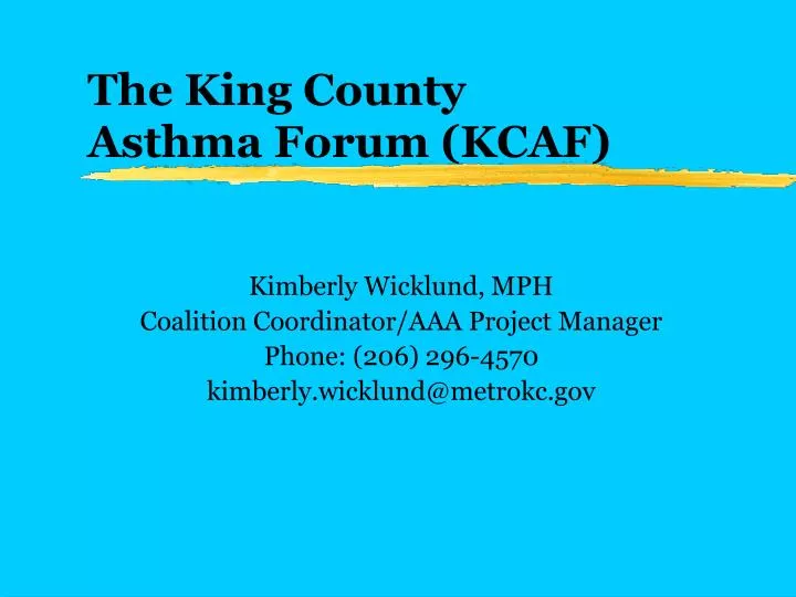 the king county asthma forum kcaf