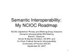 Advancing Semantic Interoperability: NCOIC September 2007 Plenary and Working Group Insights - slide 1