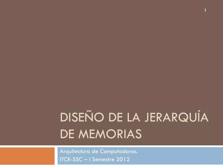 dise o de la jerarqu a de memorias