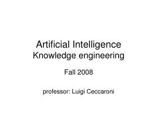 Artificial Intelligence Knowledge engineering
