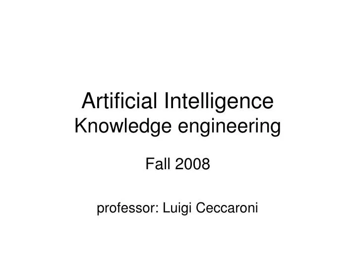 artificial intelligence knowledge engineering