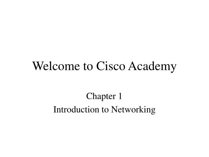 welcome to cisco academy