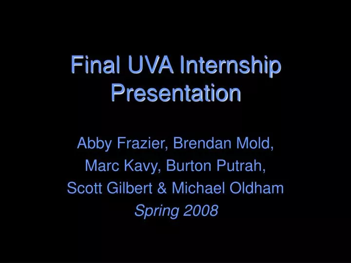 final uva internship presentation