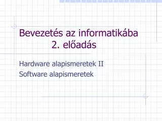 bevezet s az informatik ba 2 el ad s