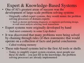 Expert &amp; Knowledge-Based Systems