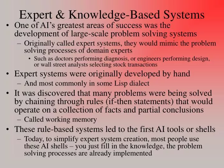 expert knowledge based systems