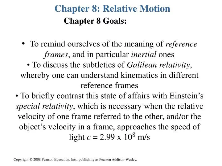 chapter 8 relative motion