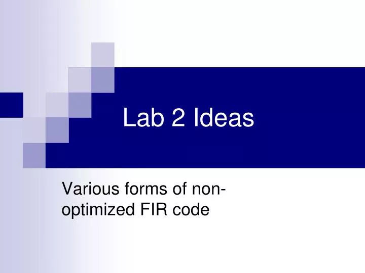 lab 2 ideas