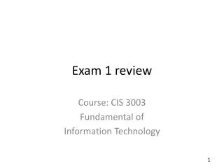 Exam 1 review