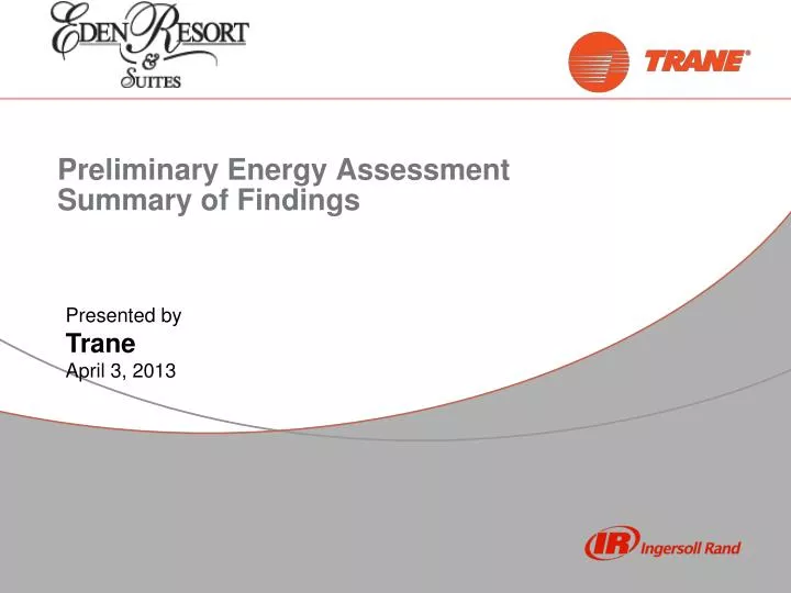 preliminary energy assessment summary of findings