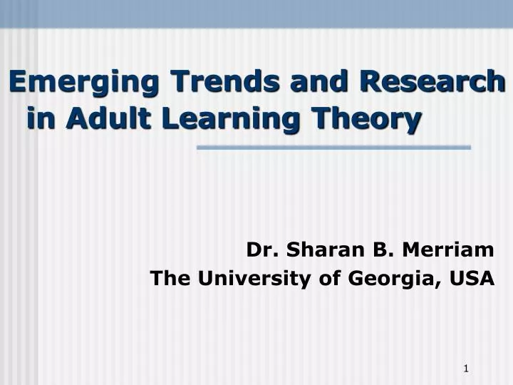 emerging trends and research in adult learning theory