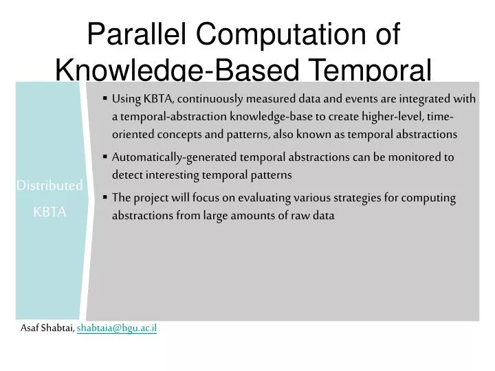 parallel computation of knowledge based temporal abstractions