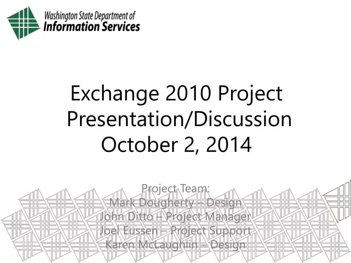 exchange 2010 project presentation discussion october 2 2014
