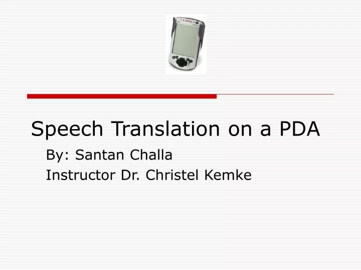 speech translation on a pda