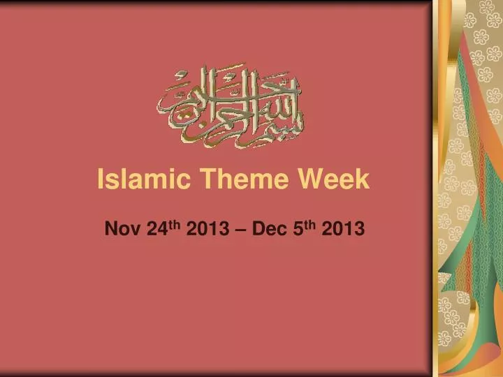 islamic theme week