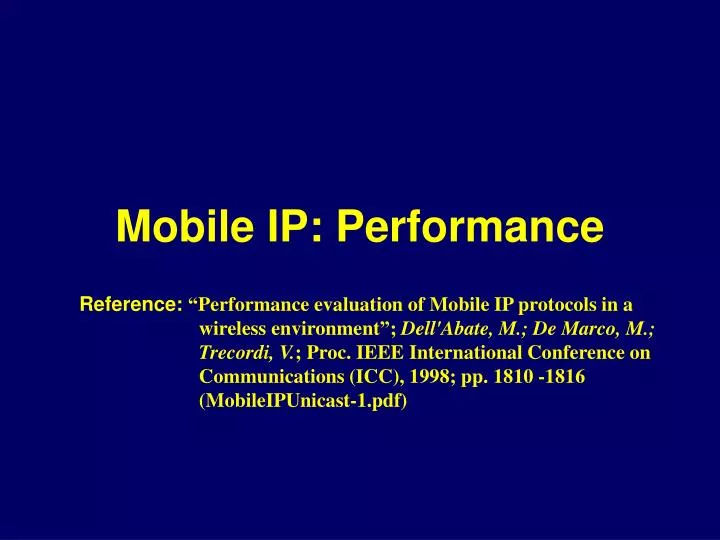 mobile ip performance