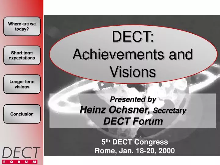 dect achievements and visions