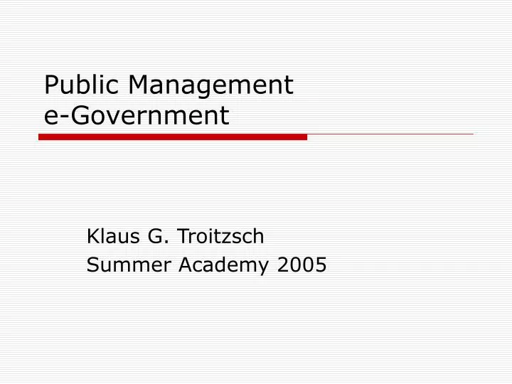 public management e government