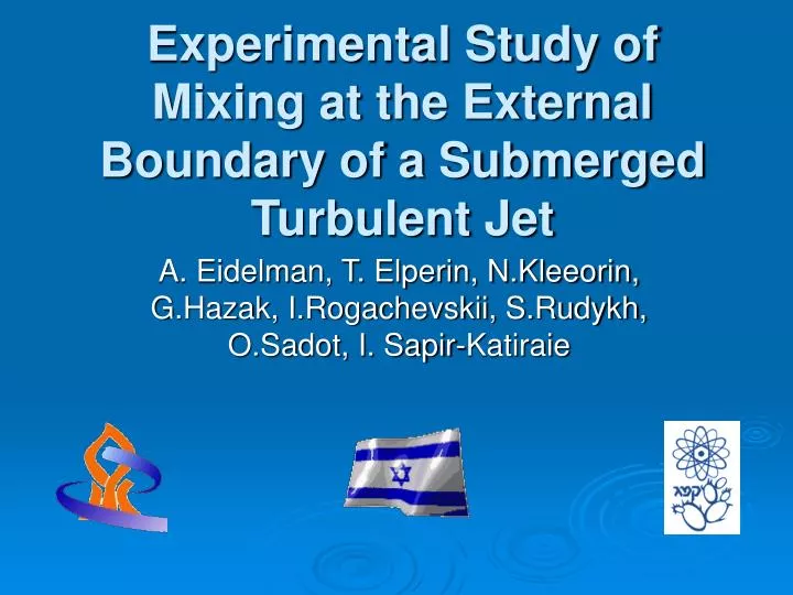 experimental study of mixing at the external boundary of a submerged turbulent jet