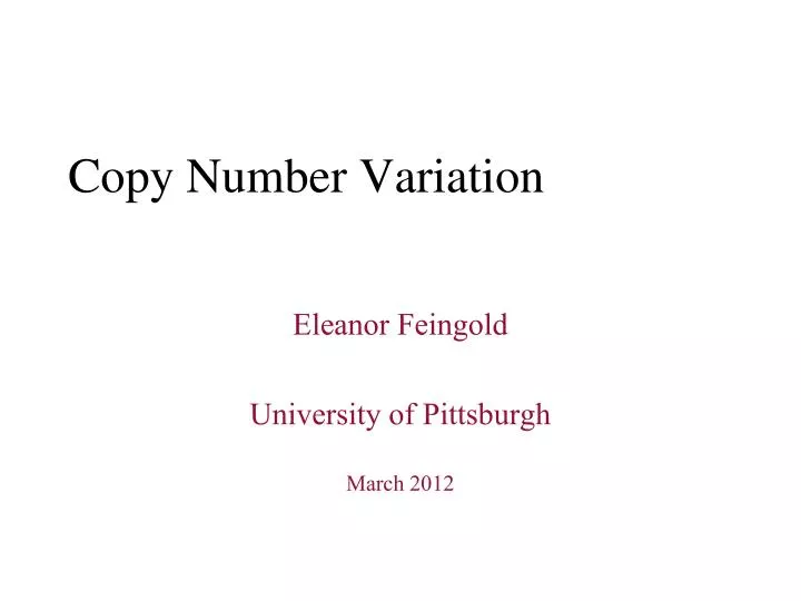 copy number variation