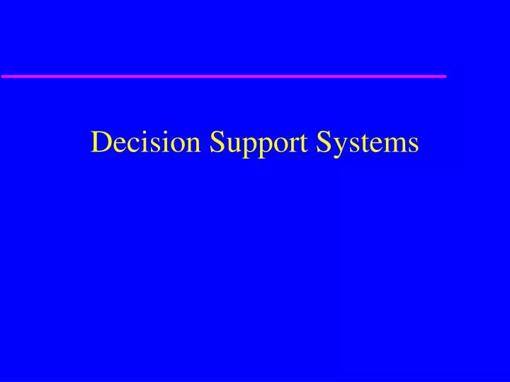 decision support systems