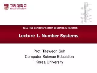 Lecture 1. Number Systems