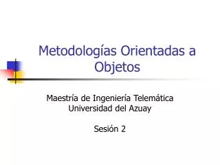 metodolog as orientadas a objetos